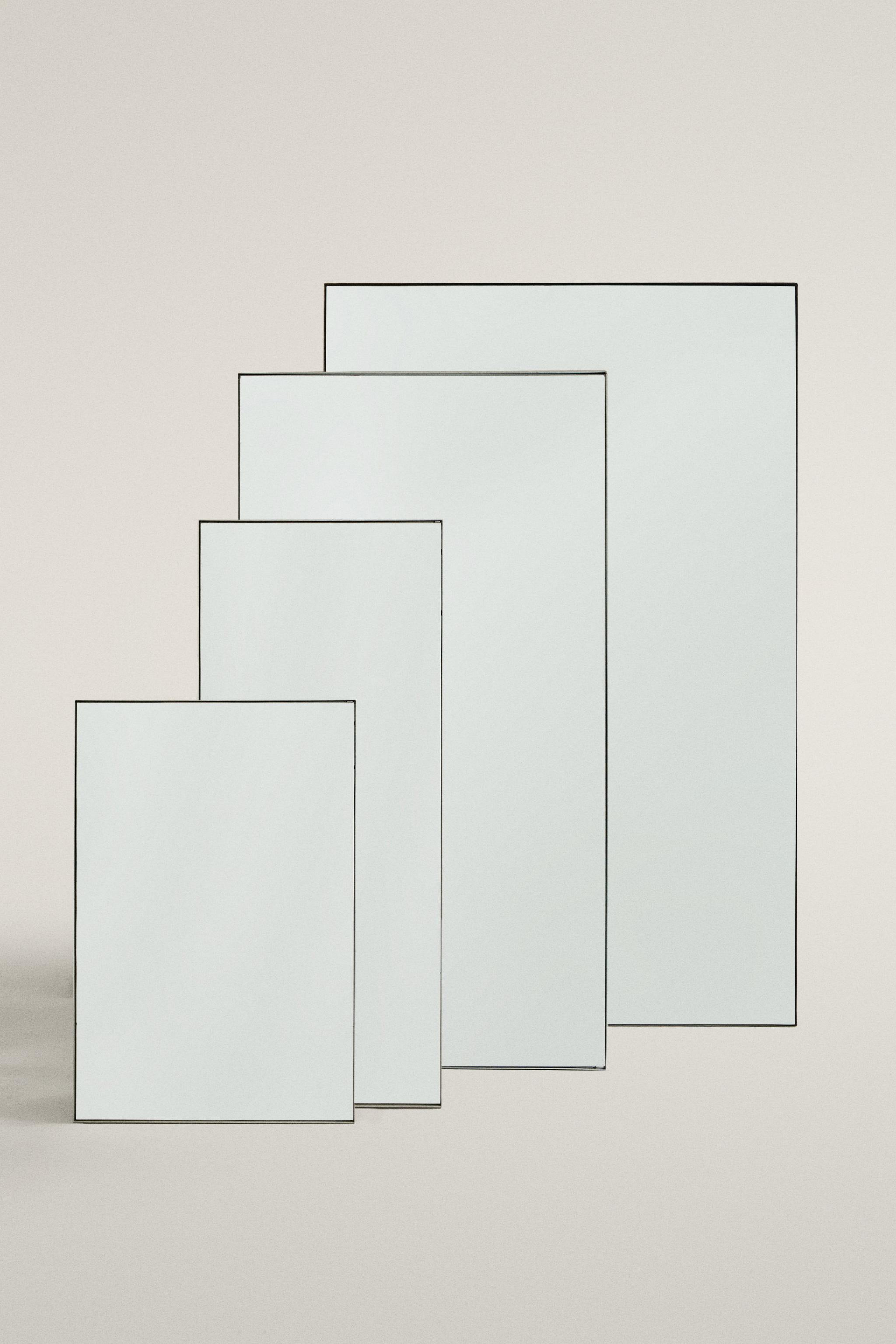 SILVER BORDERED VERTICAL MIRROR